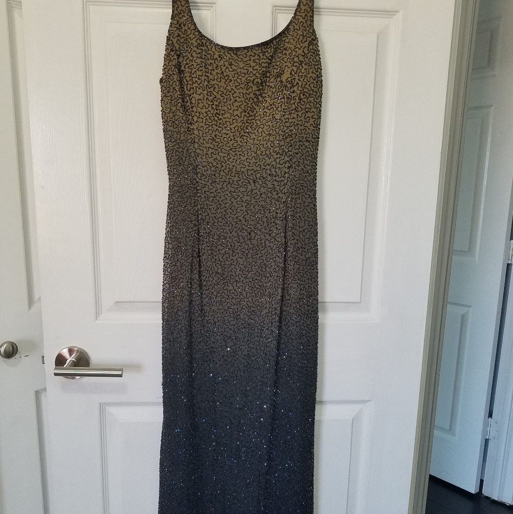 Gold/Brown and Black Ombre Formal Dress/Gown